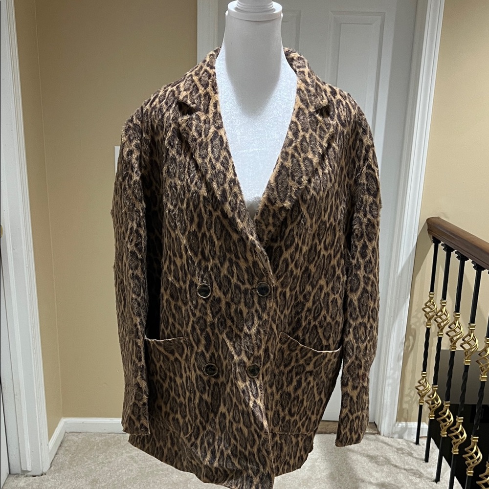 Stylish Leopard Print Women's Blazer
